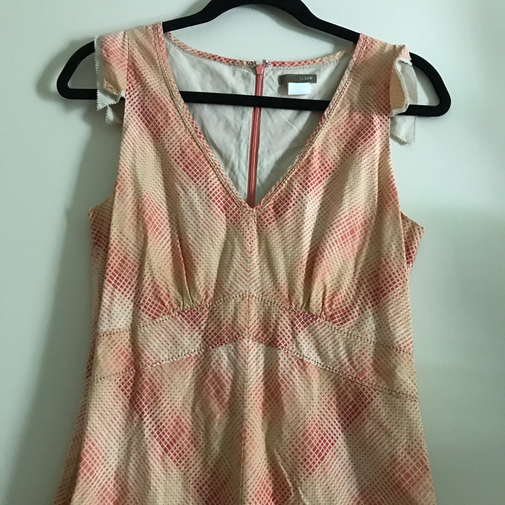Peach Chevron V-neck J.Crew Dress